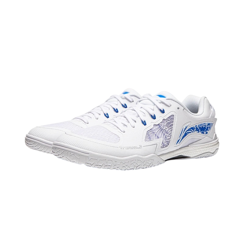 Chaussures de ping-pong - Chaussures de compétition Li Ning New Kirin 3.0 2024 - Blanc / Bleu