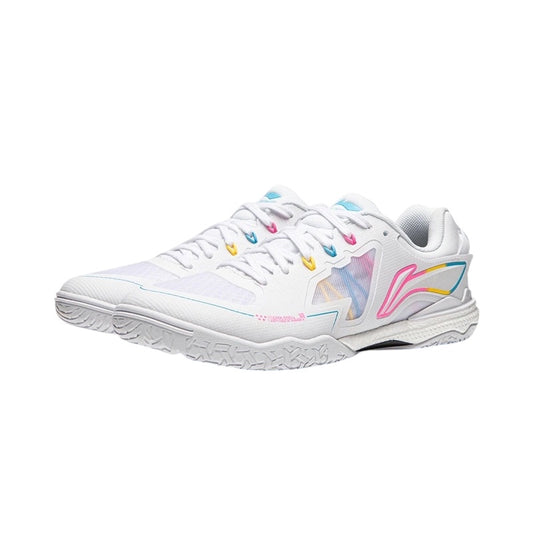 Chaussures de ping-pong - Chaussures de compétition Li Ning New Kirin 3.0 2024 - Blanc / Bleu / Jaune / Rose