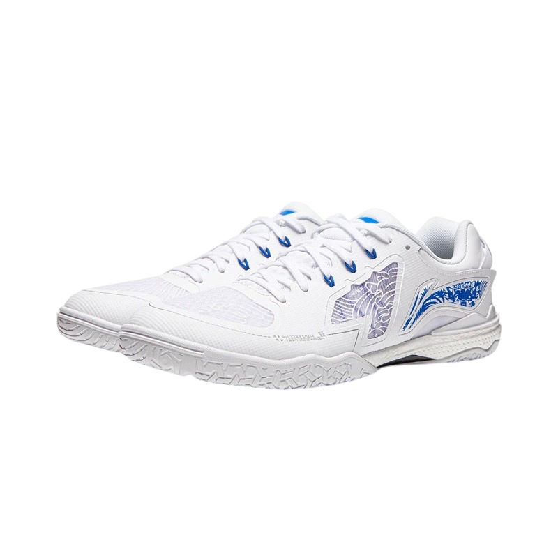 Ping Pong Shoes - Li Ning New Kirin 3.0 Table Tennis competition shoes 2024 - White / Blue