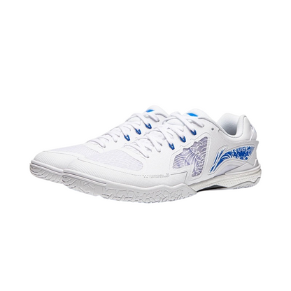 Ping Pong Shoes - Li Ning New Kirin 3.0 Table Tennis competition shoes 2024 - White / Blue