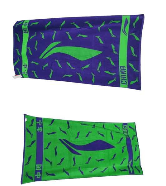 Li-Ning 100% Cotton Towel - Blue / Green color