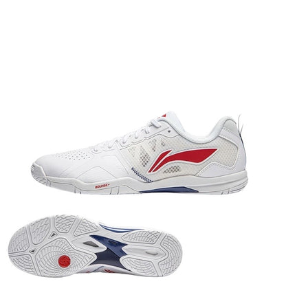 New Li-Ning Hawkeye 2.0 PRO Table Tennis Shoes (White/Red) White sole