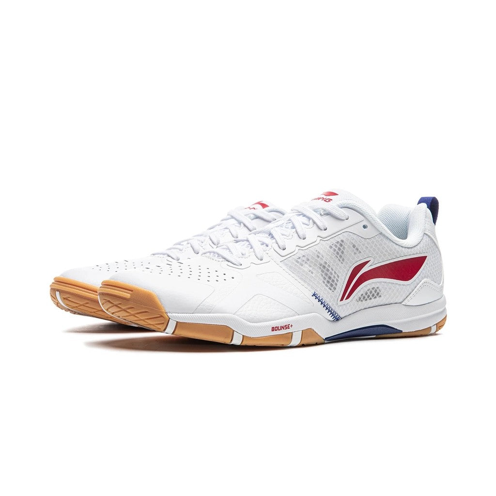 New Li-Ning Hawkeye 2.0 PRO Table Tennis Shoes (White/Red) Colored sole