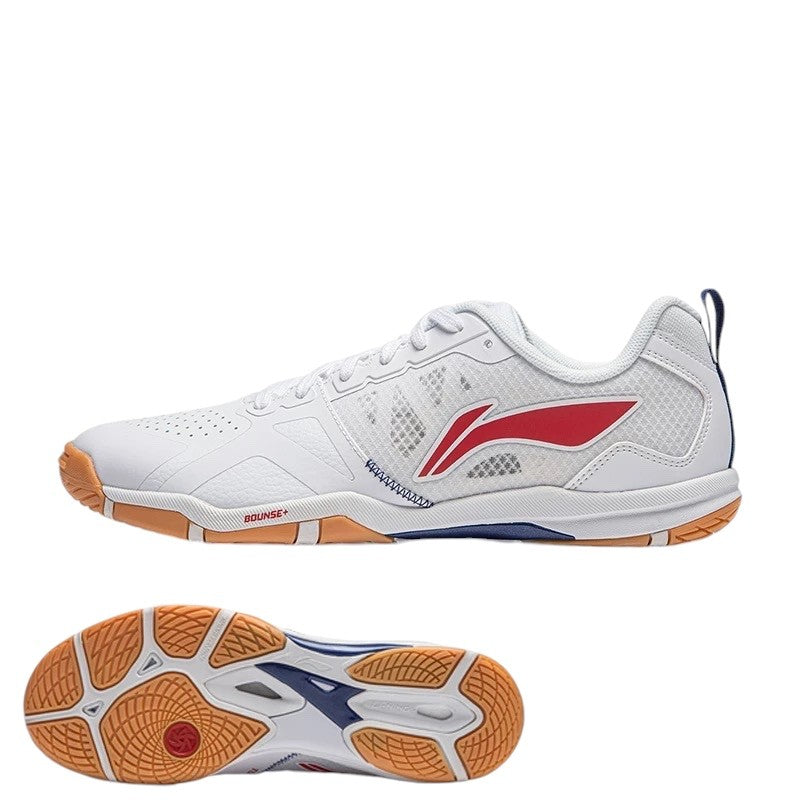 New Li-Ning Hawkeye 2.0 PRO Table Tennis Shoes (White/Red) Colored sole