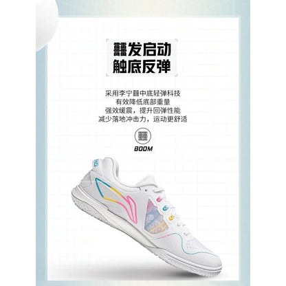 Ping Pong Shoes - Li Ning New Kirin 3.0 Table Tennis competition shoes 2024 - White / Blue / Yellow / Pink