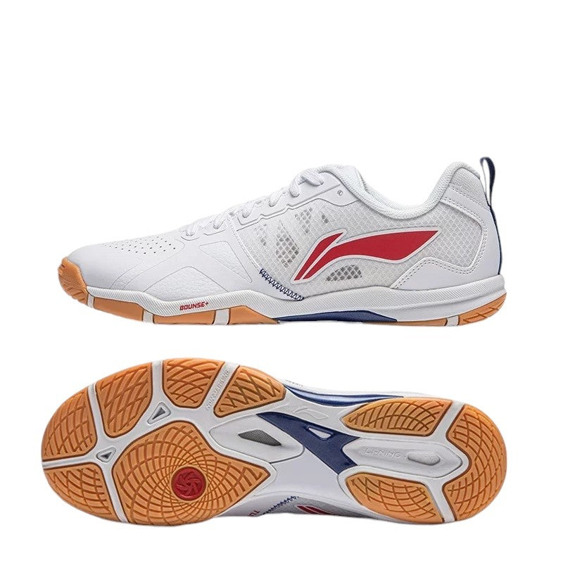 New Li-Ning Hawkeye 2.0 PRO Table Tennis Shoes (White/Red) Colored sole